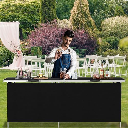 COSTWAY 81" Folding Picnic Table, Portable Bar Table with Carry Bag