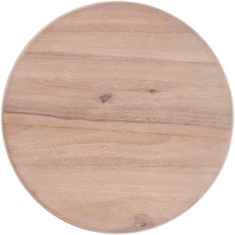 Pemberly Row Round Wood Side Table, 20" D x 24.5" H, Natural Brown ...