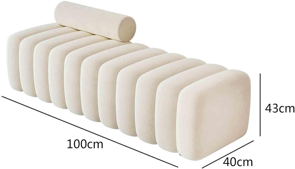 Modern Long Bench with Backrest for Changing Shoes Bedroom Bed end Walk-in Cl...