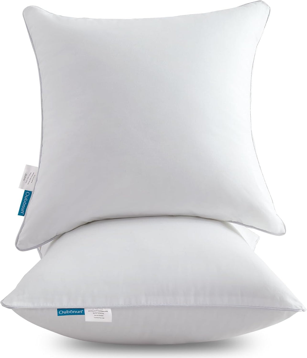 Oubonun 22 x 22 Throw Pillow Inserts (Set of 2) with 100% Cotton Cover - 22 I...