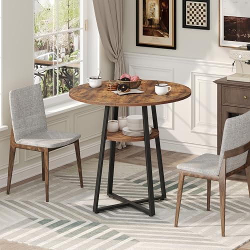 MAHANCRIS 31.5" Round Dining Table for 2-4, Farmhouse Kitchen Table with...