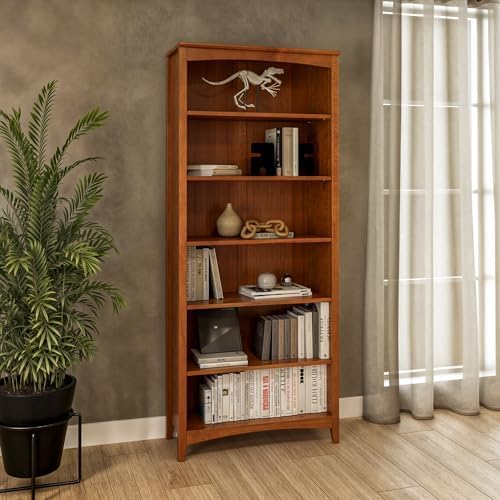 Camaflexi Shaker Style 6 Shelf Bookcase / Solid Wood / 72 inch Tall / Adjusta...