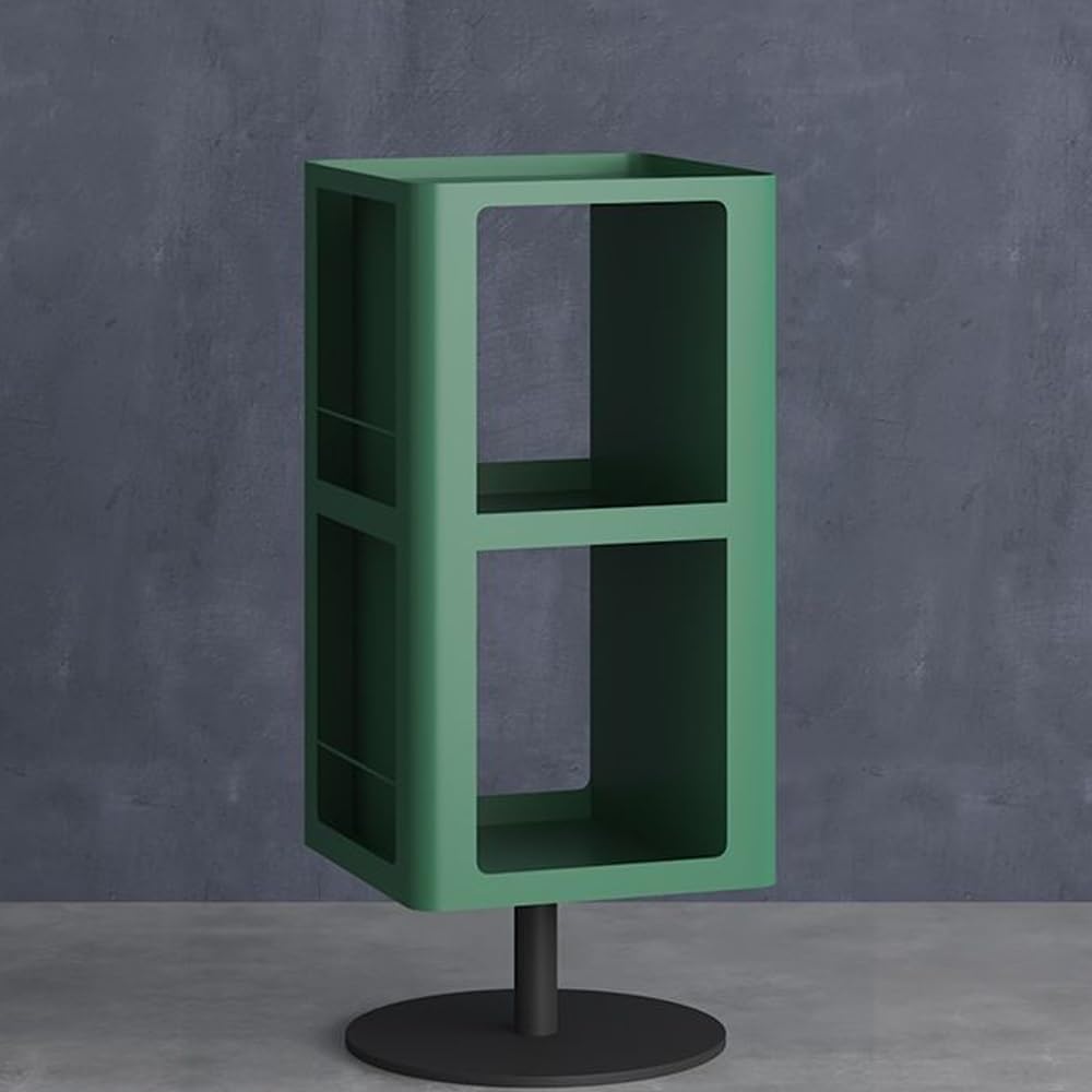 Carbon Steel Frame Rotating Side Table, Double-Layer End Table with Storage, ...