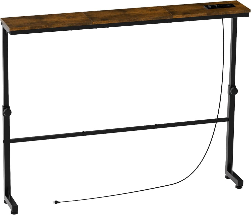 Aduanbang Adjustable Height Narrow Console Table with 2 Power Outlets, 39.4&q...