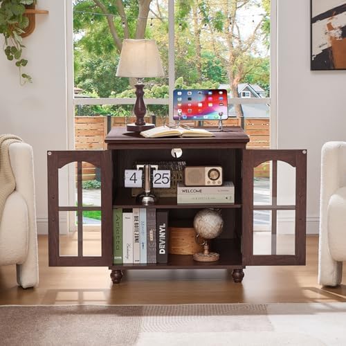 RWYHG End Table Set 2 with Charger, 18'' Nightstand and 24" Side...