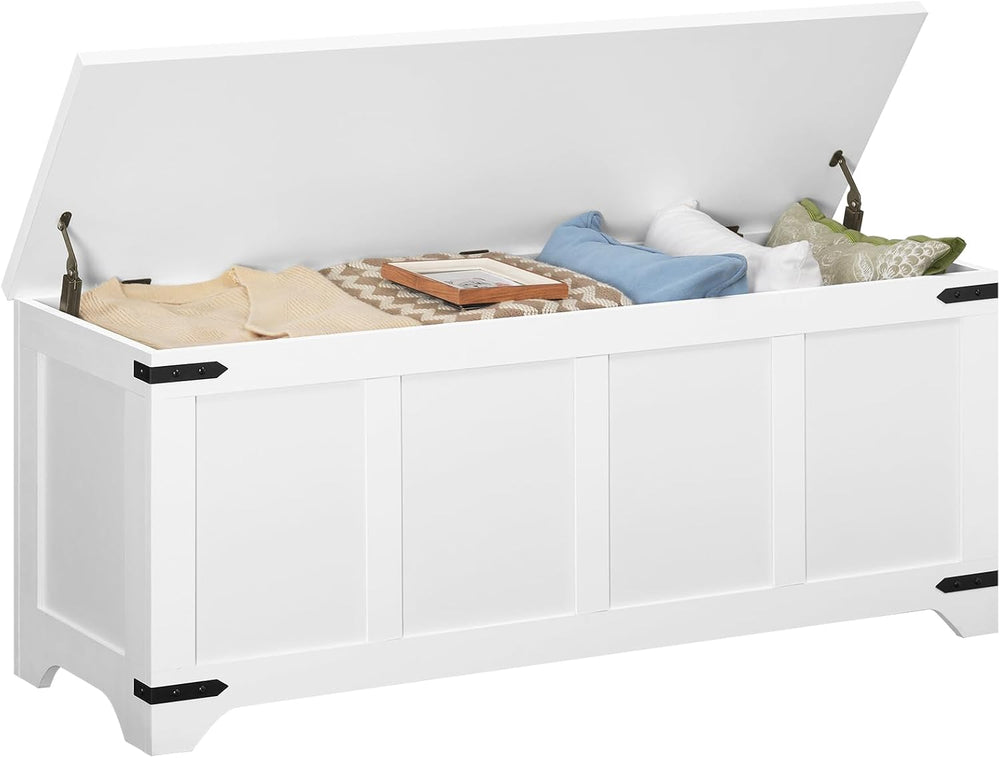 MAHANCRIS 47.2" Storage Chest Extra Large, Wooden Storage Bench with 2 S...
