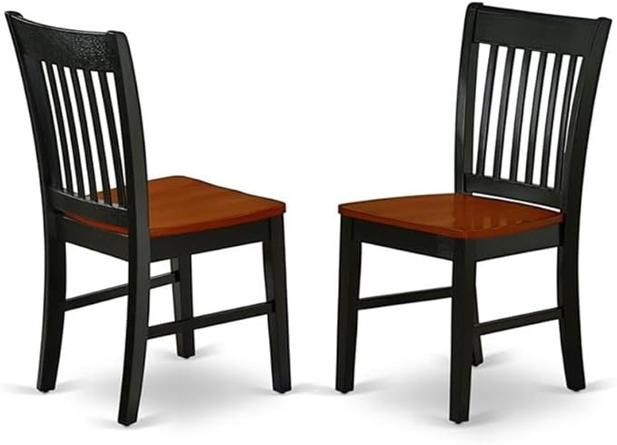 East West Furniture MZNO3-BCH-W 3 Piece Dining Table Set for Small Spaces Contains a Rectangle Dining Room Table with Dropleaf and 2 Wooden Seat Chairs, 36x54 Inch, Black & Cherry