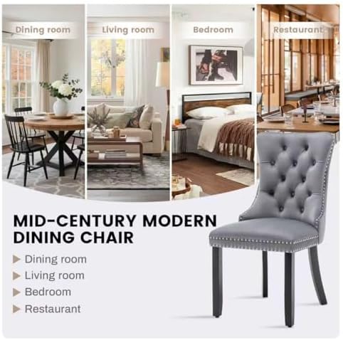 Velvet Dining Chairs, Gray Dining Chairs Set of 2