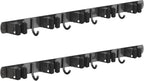 2 Pack Mop and Broom Holder Wall Mount, Non-slip Broom Hanger Wall Mount, Heavy Duty Mop Broom Organizer for Kitchen Garden Garage Laundry Room Wall Decor Organization and Storage Black 5R4H