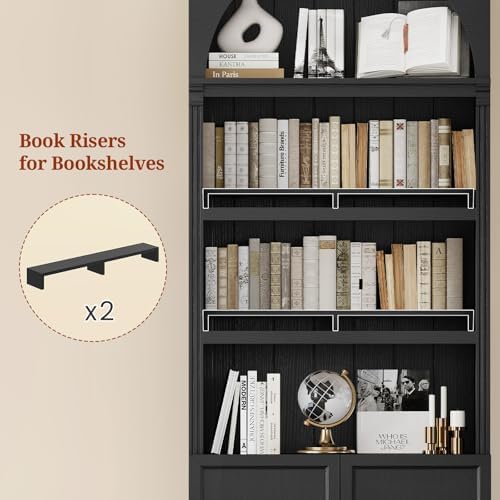 81.2"Tall Arched Cabinet,Bookcase with storage,Mid-Century Modern 6-Tier...