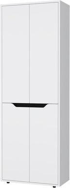 67" H Pantry Cabinet with 4 Doors & 5 Shelves,Kitchen Pantry Table Food Storage Cabinets Cupboard Credenza Bufffet Cabinet for Kitchen, Dining Room, Living Room,White