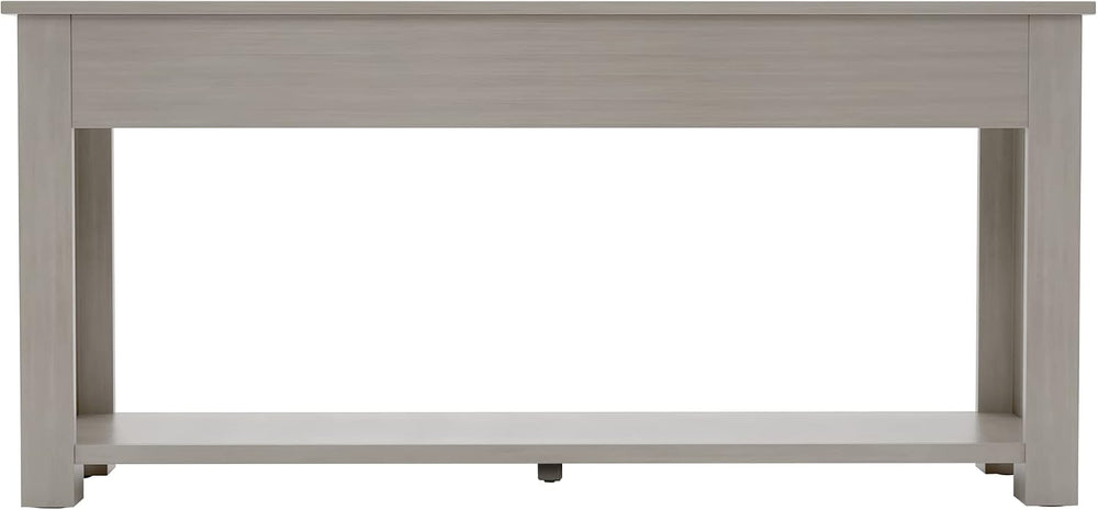 Knocbel Console Table with 4 Storage Drawers and Bottom Shelf, Rustic Distres...