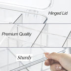 ZEXALOR Socks Underwear Drawer Organzier Dividers, 16 Compartment Removable Divided Plastic Storage Bin with Lid, Storage Organizer for Scarves Ties Bras, Clear Dresser Drawer Organizers