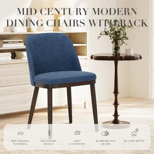 COLAMY Upholstered Dining Chairs Set of 2, Modern Kitchen Chairs with Back, L...