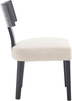 chairus Farmhouse Dining Chairs Set of 4, Upholstered Accent Chairs with T-Shape Black Wood Back Armless Kitchen Chairs with Soft Pad, Linen Beige