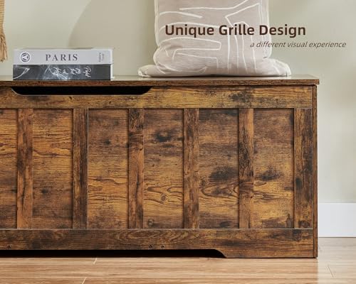 VANKILEY 51.2" Storage Chest Extra Large,Wooden Storage Bench,Rustic Bro...