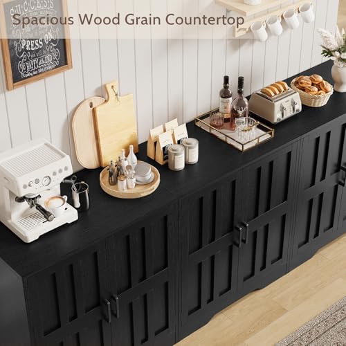 Sideboard Buffet Cabinet, Modern Farmhouse Kitchen Storage Cabinet, 94.5&quot...