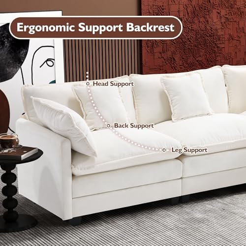 Ihanherry 111.4" L Shaped Modern Sofa Modular Sectional Cloud Couch with...