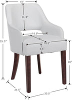 PU Leather Dining Chairs Set of 4 Upholstered Side Chairs Wood Accent Chair for Living Room/Dining Room/Bedroom/Restaurant, White