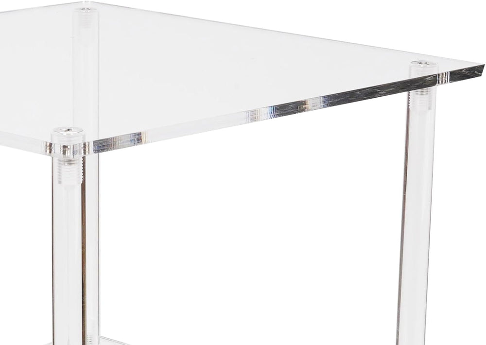 Acrylic Corner Side Table, 3 Tier Triangular End Table, Small Side for Living...