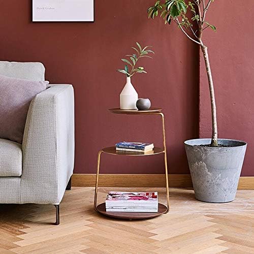 Telephone Table, End Table,Black Walnut Stainless Steel Titanium-Plated Side ...