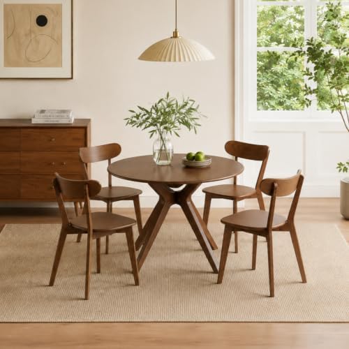 Oak Dining Chairs, Kitchen Chairs, 100% Solid Wood Modern Dinner Chair with C...