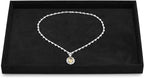 Black Microfiber Jewelry Display Flat Tray Ring Necklace Watch Organizer Display Tray
