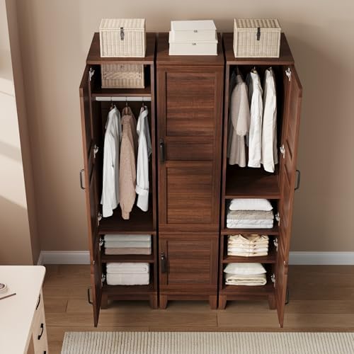 GarveeHome Armoire Wardrobe Closet with 2 Doors, Wooden Wardrobe Cabinet with...