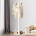 T-Shaped Metal Rack Stand, Modern Clothes Rack With Rock Slab Base,68.8 Inch Freestanding Clothing Rack Stand,Suitable For Boutiques, Entryway, Bedroom, Living Room, Hallway, (White, 68.8inch)