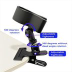 Hands Free Hair Dryer Holder Stand 360 Degree Rotating Sturdy Metal Base Strong Clamp Adjustable Flexible Blow Dryer Stand