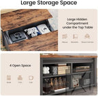 SEDETA 31.5" Lift Top Coffee Table with Storage, Square Coffee Tables for Living Room, Farmhouse Coffee Table with Large Hidden Storage Compartment and Adjustable Shelves, Black