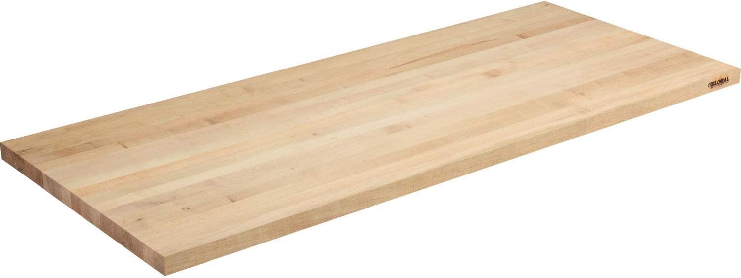 Global Industrial Adjustable Height Workbench C-Channel Leg, 60" W x 30" D, 1-3/4" Birch Top with Square Edge, 2000 Lbs. Capacity, Black Frame, Industrial Workbench