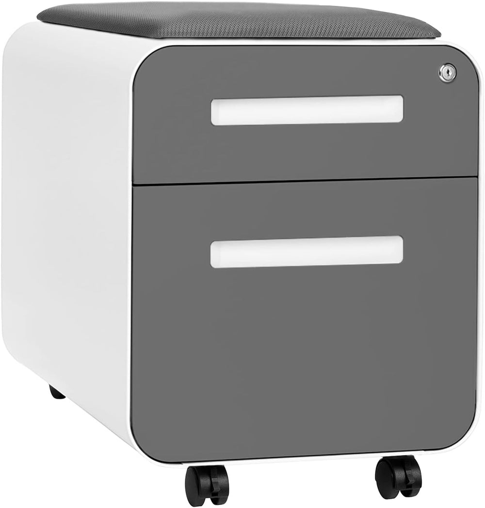 Laura Davidson Furniture STOCKPILE Mini Seated 2 Drawer Mobile File Cabinet w...