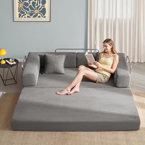 YINIX Foldable Sofa Bed, 78'' Folding Floor Couch, Compressed Convert...
