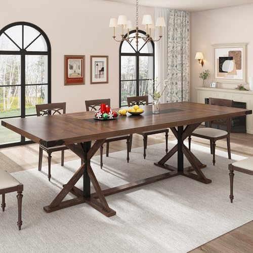 Hlivelood 94" Large Dining Table for 10 People, Rectangular Kitchen Farm...