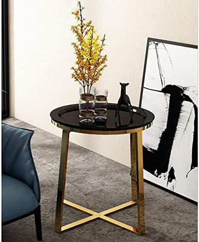 Telephone Table, Living Room Sofa Side Table,Tray Side Table,Golden Coffee Ta...