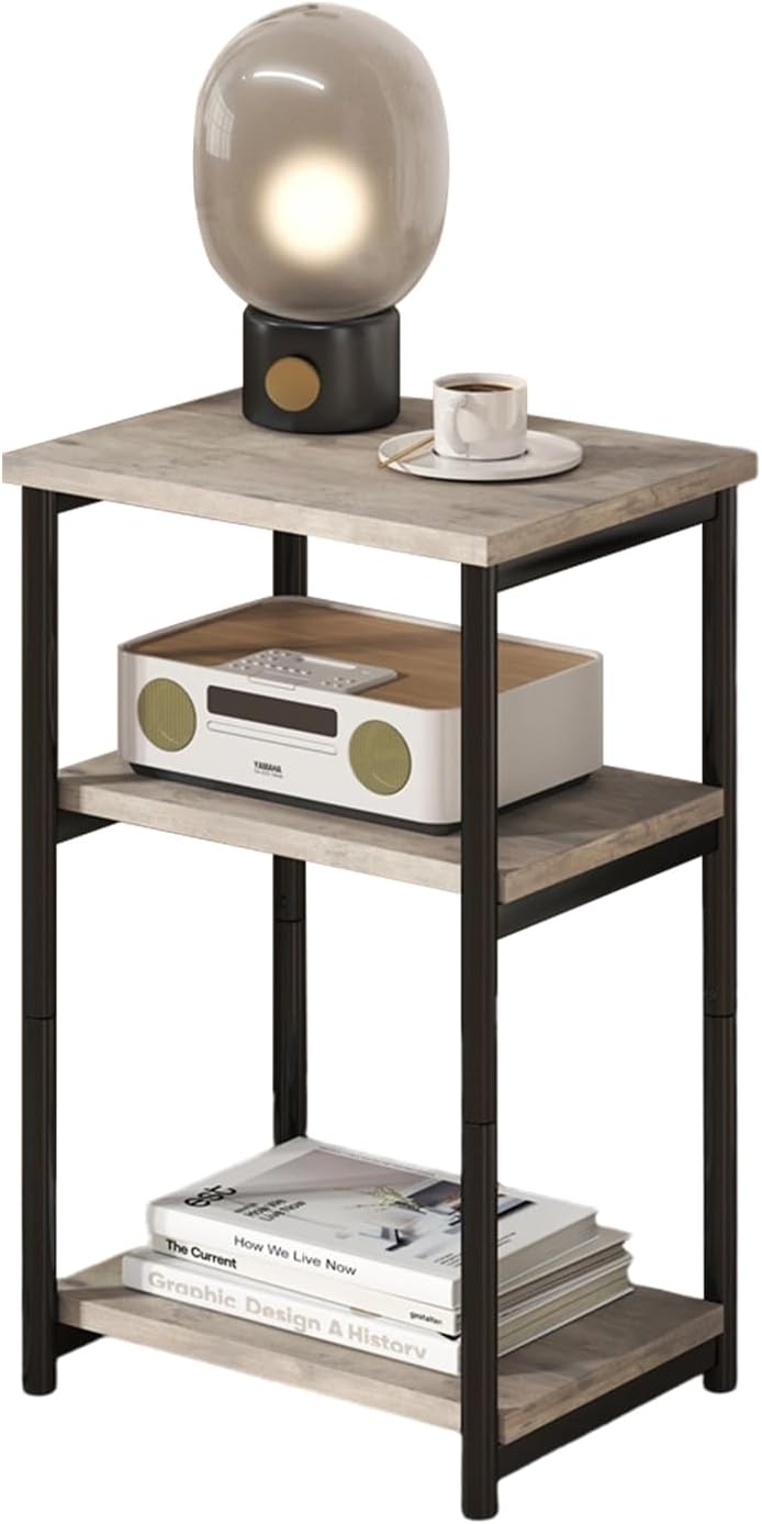 Garvee 3 Tier End Table, Tall Side Table with Storage, Telephone Tables with ...