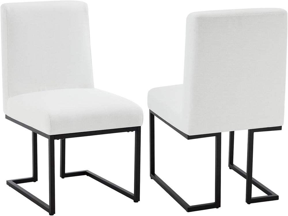 Upholstered Dining Chairs Set of 2, Modern Linen Fabric Kitchen & Dining ...