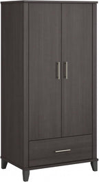 Bush Home Somerset Tall Kitchen Pantry Cabinet with Doors and Drawer in Storm Gray