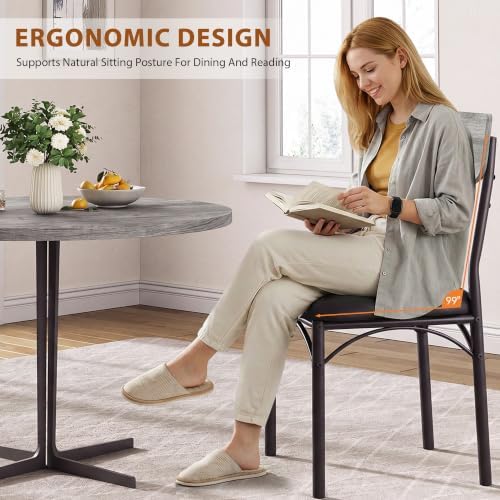 Jocoevol Dining Chairs Set of 4 - Upholstered Dining Room Chairs with PU Leat...
