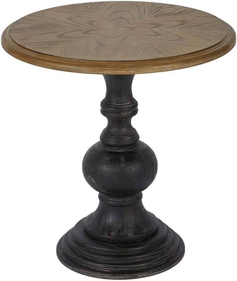 Pemberly Row 23" Round Wood Accent Table, Reclaimed Walnut Top with Ash ...