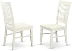 East West Furniture ANWE3-LWH-W 3 Piece Kitchen Table Set for Small Spaces Contains a Round Dining Room Table with Pedestal and 2 Dining Chairs, 36x36 Inch, Linen White