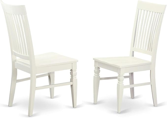 East West Furniture ANWE3-LWH-W 3 Piece Kitchen Table Set for Small Spaces Contains a Round Dining Room Table with Pedestal and 2 Dining Chairs, 36x36 Inch, Linen White
