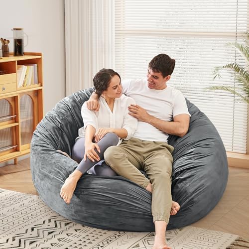 Bean Bag Chairs for Adults - Giant Bean Bag Convertible Floor Sofa | 3 IN 1 L...