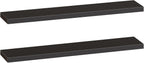 HOOBRO Floating Shelves for Wall, Wall Mounted Shelf Set of 2, 55" Hanging Shelf with Invisible Brackets, for Wall in Bathroom, Bedroom, Toilet, Kitchen, Living Room, Office, Black Bk140BJP201