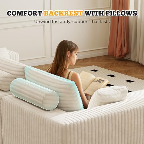 113" Modular Sectional Sofa Bed, Convertible Cloud Couches for Living Ro...