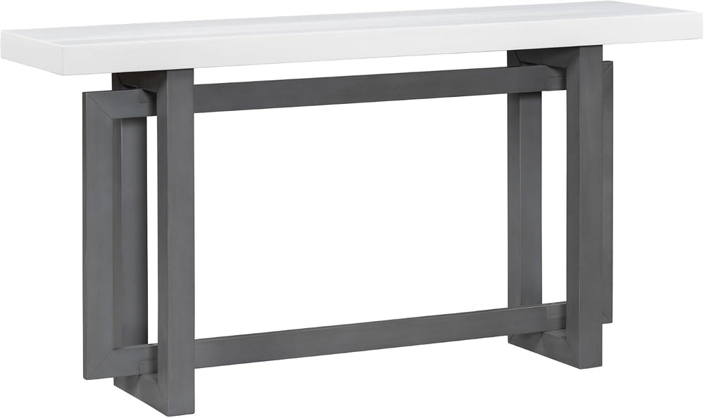 Contemporary Console Table with Wood Top, 59" Wood Extra Long Entryway T...