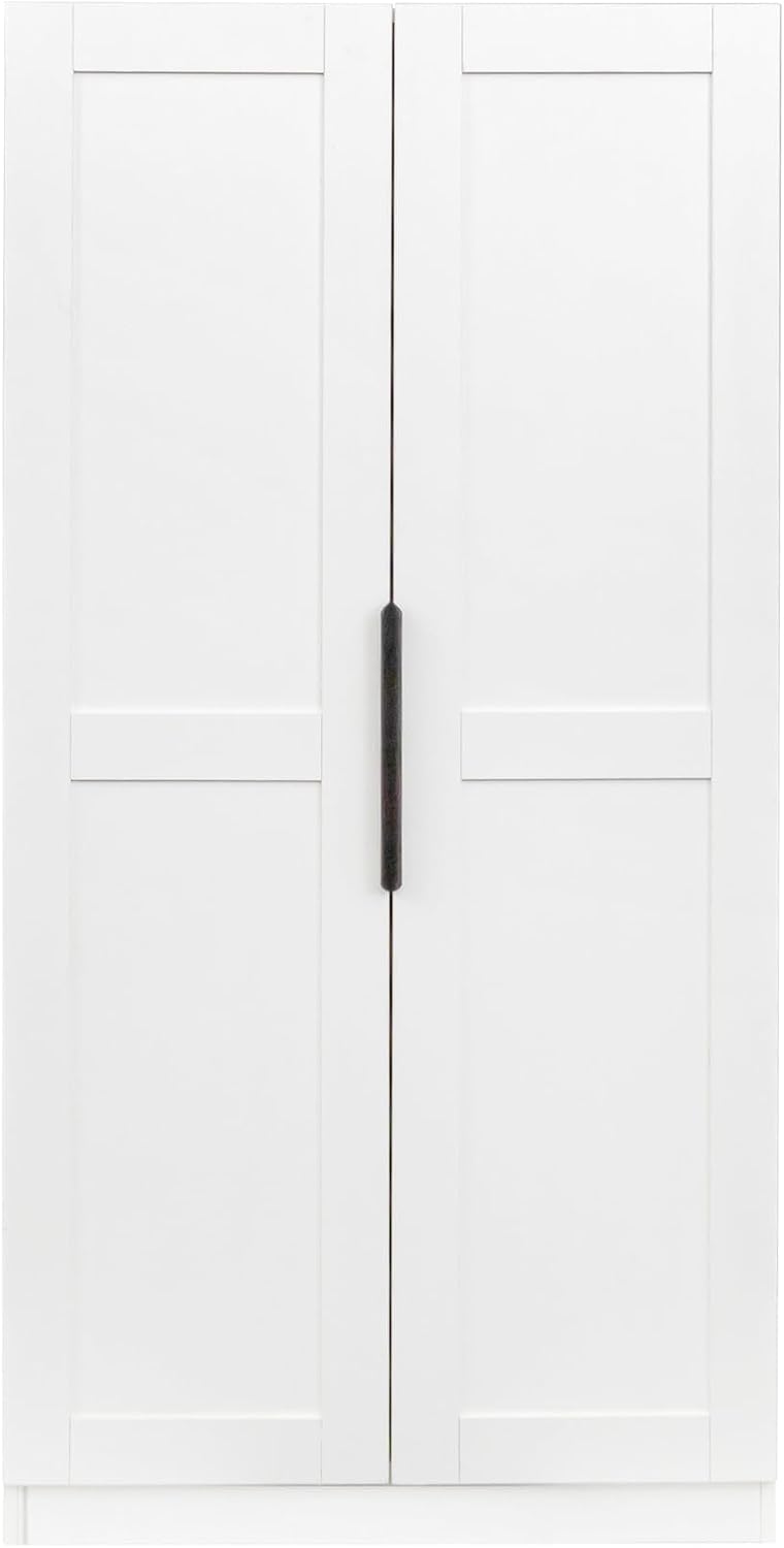 62.99in Kitchen Pantry Cabinet, Freestanding Buffet Cupboards Sideboard with Doors & Shelves, Kitchen Pantry Storage Cabinet Multiple Storage Space, for Living Dinning Room (White)