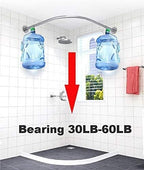 Corner Shower Curtain Rod Adjustable Stainless Steel L Shaped Rack Drill Free Install for Bathroom, Bathtub, Clothing Store (27"-39"x27"-39")