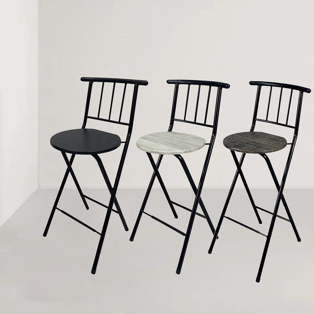 30 Inch High Folding Bar Stool, Home Foldable Counter Chair with Backrest and...